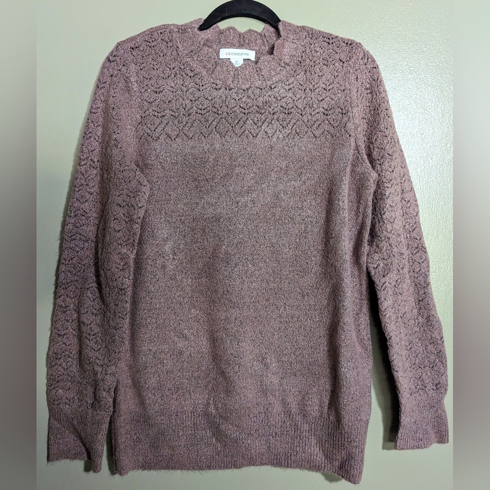 Fuzzy Scalloped Neckline Sweater